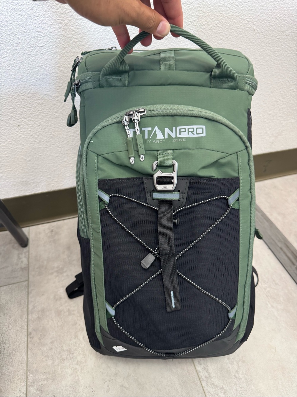 Olive Green & Black Men’s Backpack -
